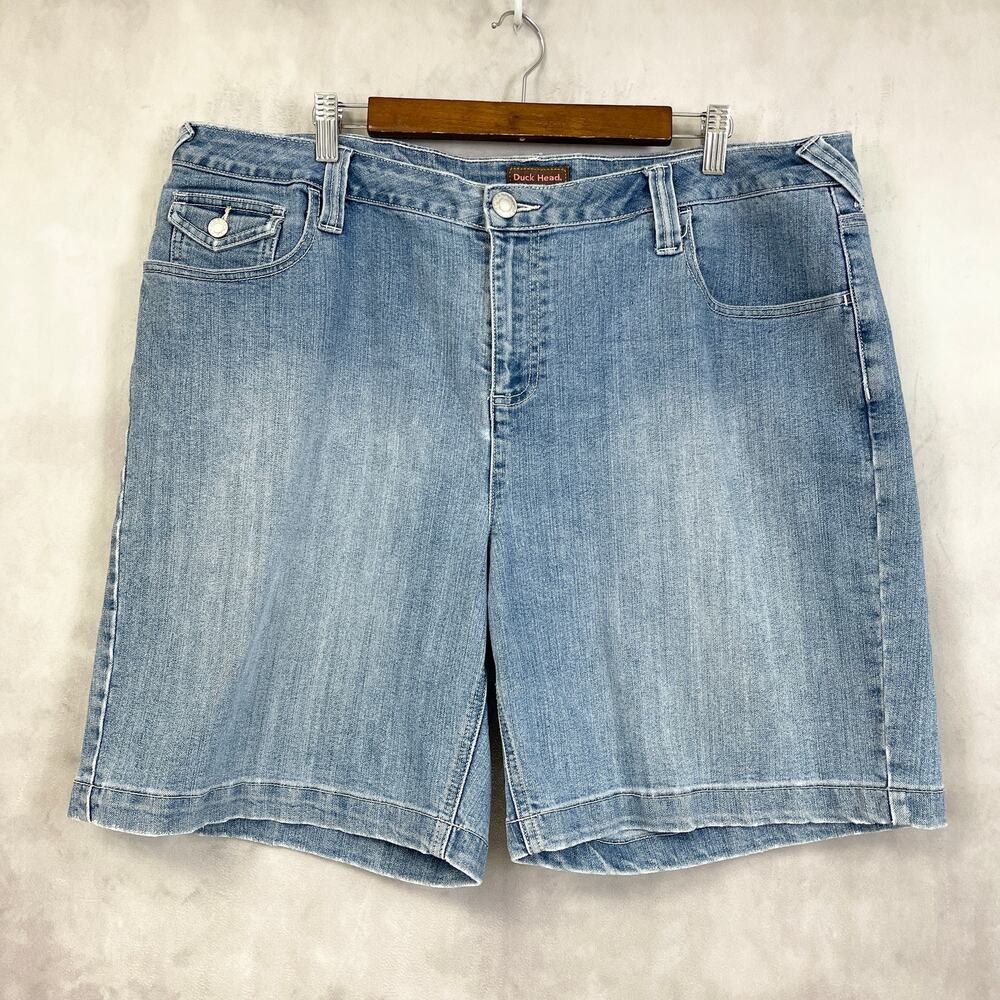 Duck Head Woman Denim‎ Shorts Size 20W Y2K Preppy Classic Light Wash Minimalist